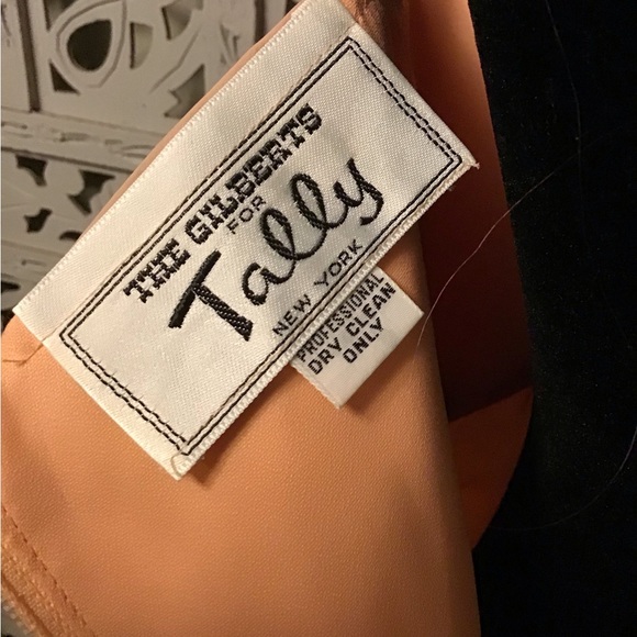 TALLY NY AMAZING PEACH ORANGE DECORATIVE BOW LONG FORMAL GOWN PROM DRESS - Picture 7 of 8